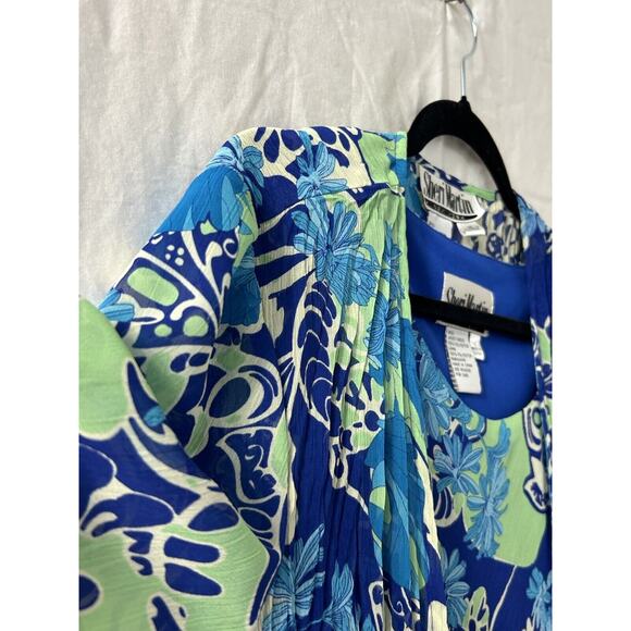 Sherri Martin Womens Sz 10 Blue 2-pc Long Dress & Jacket Floral Fairy‎ Cottage - Picture 3 of 16